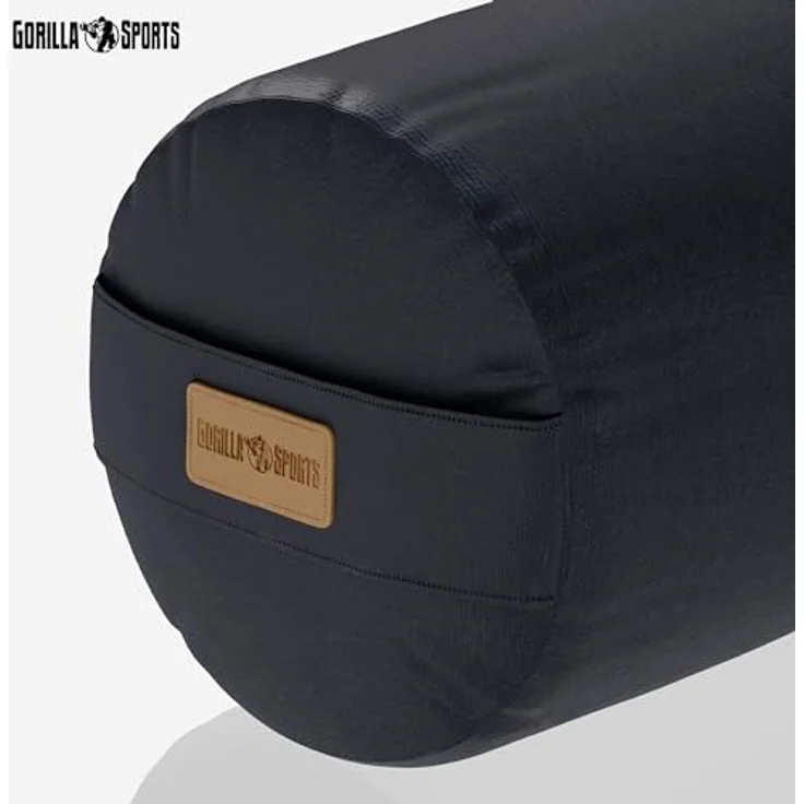 GORILLA SPORTS Yoga Bolster Yogakissen Ø20cm, aus 100% Baumwolle, mit Dinkelfüllung, Yogarolle, Waschbarer, mit Tragegriff, Yogakissen, für Restorative Yoga, Pilates – Bild 6