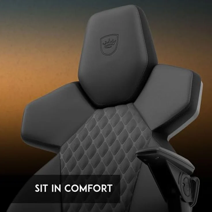 noblechairs DAWN Gaming Stuhl, ergonomischer Schwarz Kunstlederstuhl mit Synchronmechanik und klapp- und höhenverstellbaren Armlehnen – Bild 3