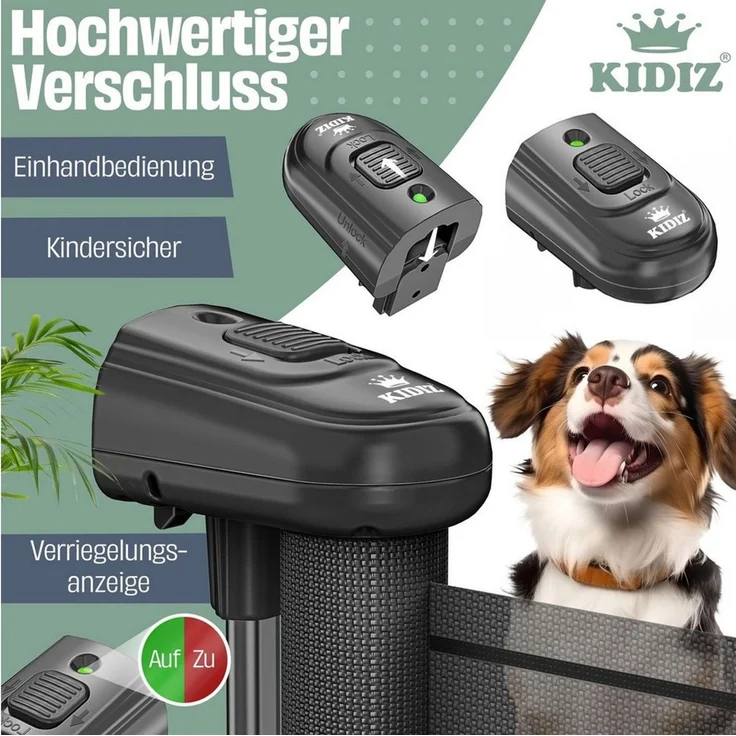 KIDIZ® Treppenschutzgitter Türschutzgitter ausziehbar bis 140/180cm | kindersicheres Treppengitter für Babys & Haustiere | Schutzgitter Treppen & Türen Absperrgitter inkl. Bodenanker & Montagezubehör Schwarz, 0-140cm – Bild 3