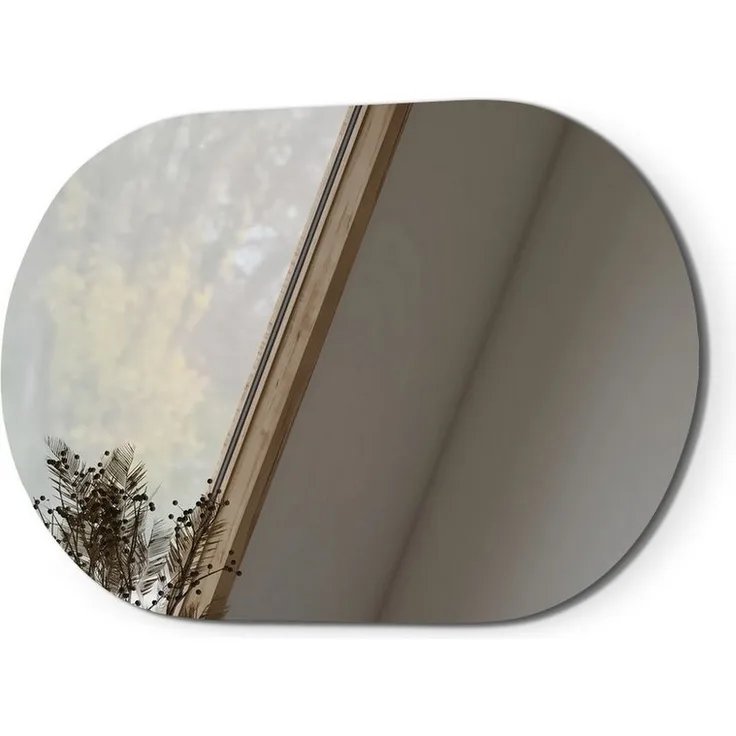 EMKE Spiegel Ovaler Wandspiegel ohne Rahmen Dekospiegel (Vertikal Horizontal möglich), ohne Beleuchtung,Badezimmer Garderobe Flur