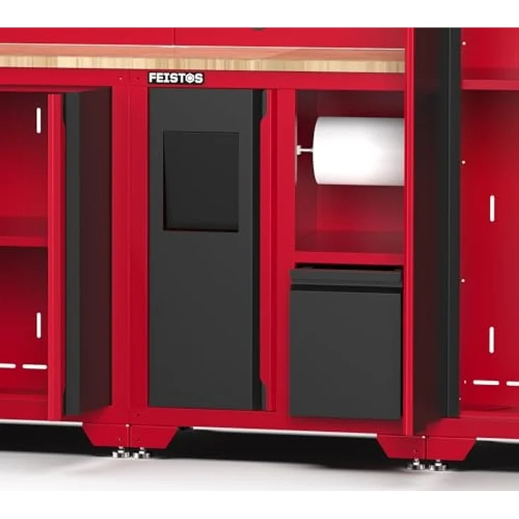 Feistos Werkstatteinrichtung "Juno 15", schwarz/rot, 330 x 46 x 198 cm (B x T x H),2 Hochschränke – Bild 6