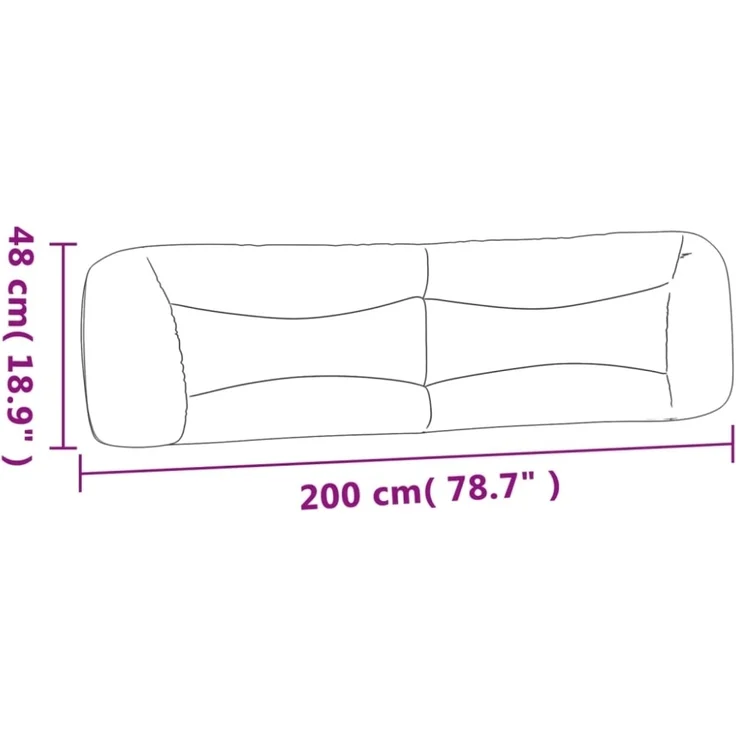 vidaXL Kopfteil-Kissen Schwarz 200 cm Stoff – Bild 6