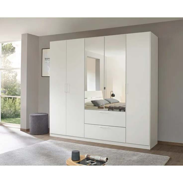 OTTO home Drehtürenschrank Kleiderschrank Schrank Garderobe Wäscheschrank CHALLENGER (Breiten 181/226 cm, Höhen 197/210 cm) mit Spiegeltüren und geräumigen Schubladen MADE IN GERMANY