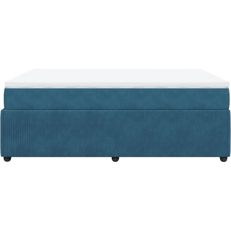 vidaXL Boxspringbett mit Matratze Dunkelblau 140x200 cm Samt 3285648 – Bild 8