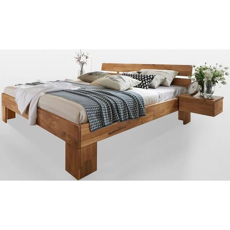 Home affaire Nachtkonsole Tommy (Set, 2 Nachtkonsolen), 2er Set, aus massivem Wildeichenholz, für eine Ergänzung zum Bett – Bild 1