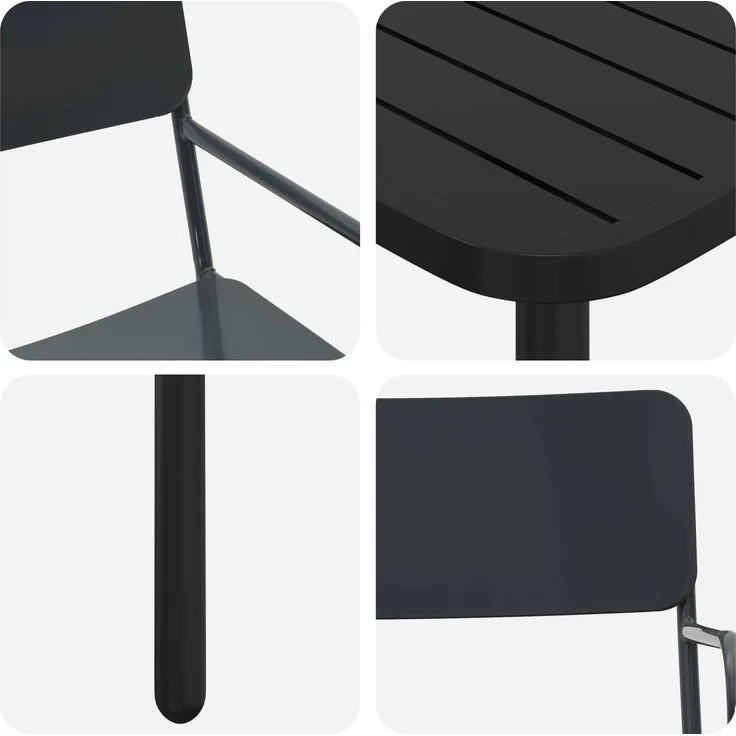 vidaXL Essgruppe 5 stk. Anthrazit 110 x 80 x 72 cm Stahl 3422854 – Bild 7