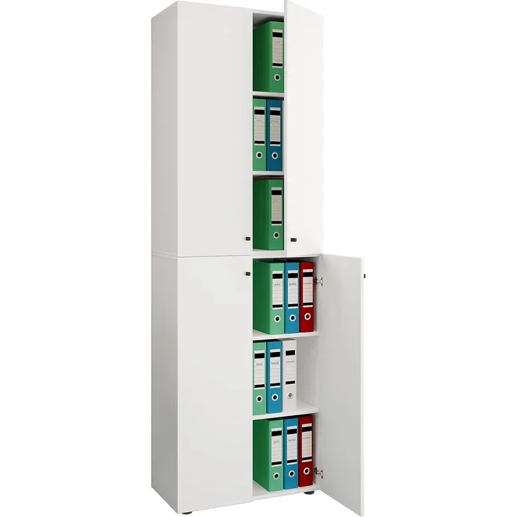 VCM Büroschrank Ulas 919110 Weiß H. 220 x B. 70 x T. 40cm