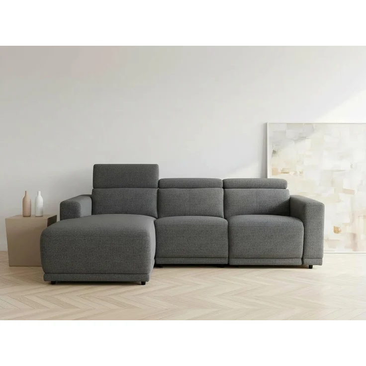 OTTO home Ecksofa LEOON L-Form, 255 cm - elektr. Relaxfunktion, mit USB A/C-Anschluss. Federkern, verstellbaren Kopfstützen, Webstoff – Bild 5