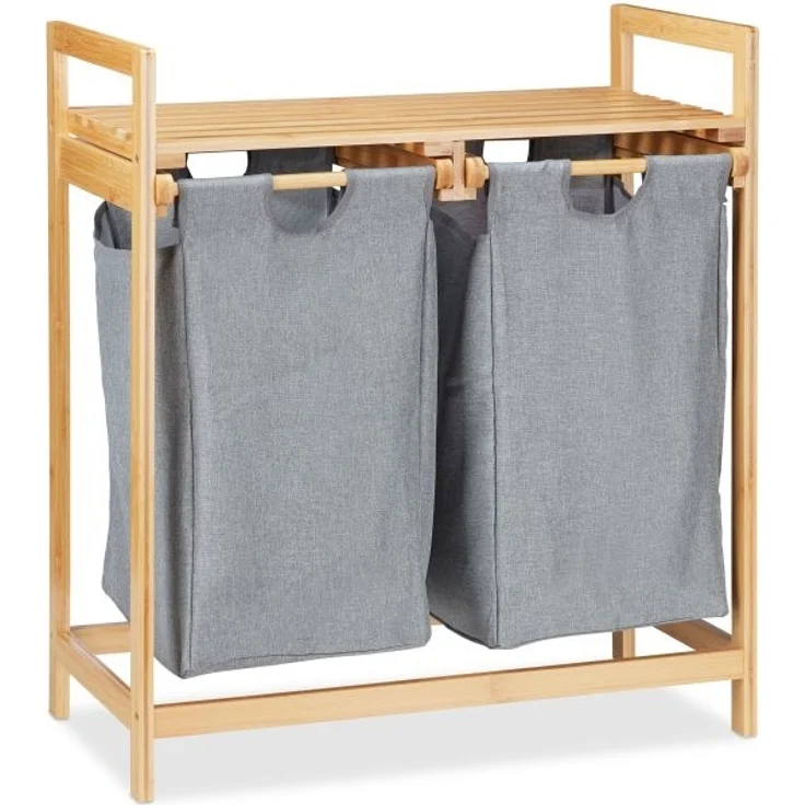 Wäschekorb 2 Fächer mit Ablage – Bild 10