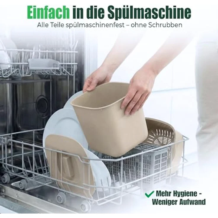 YourCasa Biomülleimer YourCasa® Biomülleimer Küche - Komposteimer für alltäglichen Biomüll, Mit Sieb, Spülmaschinenfest – Bild 8
