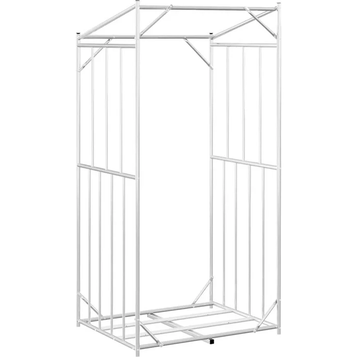 vidaXL Brennholzregal mit Regenschutz 100x80x200 cm Verzinkter Stahl 4104950 – Bild 6