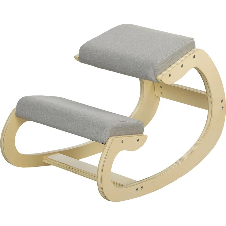 MELAYR, Ergonomischer, schaukelnder Kniehocker für Homeoffice, 55 x 85 x 55 cm, Hellgrau – Bild 2