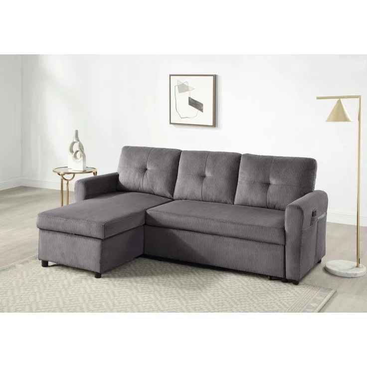 ATLANTIC home collection Ecksofa Gustavo L-Form, mit Schlaffunktion, Stauraum & seitlichen Taschen – Bild 1