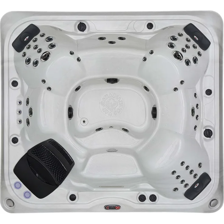 Canadian Spa Company Kingston SF 7-Personen Whirlpool, Bluetooth Audio, LED-Stimmungsbeleuchtung, Ozon-Wasserreinigungssystem, 55 Hydrotherapiedüsen