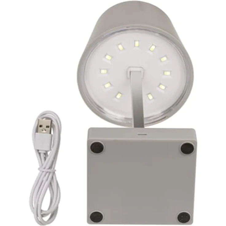 HAC24 Tischleuchte Touchfunktion, Warmweiß, USB Aufladbar, Dimmbar, Grau – Bild 3
