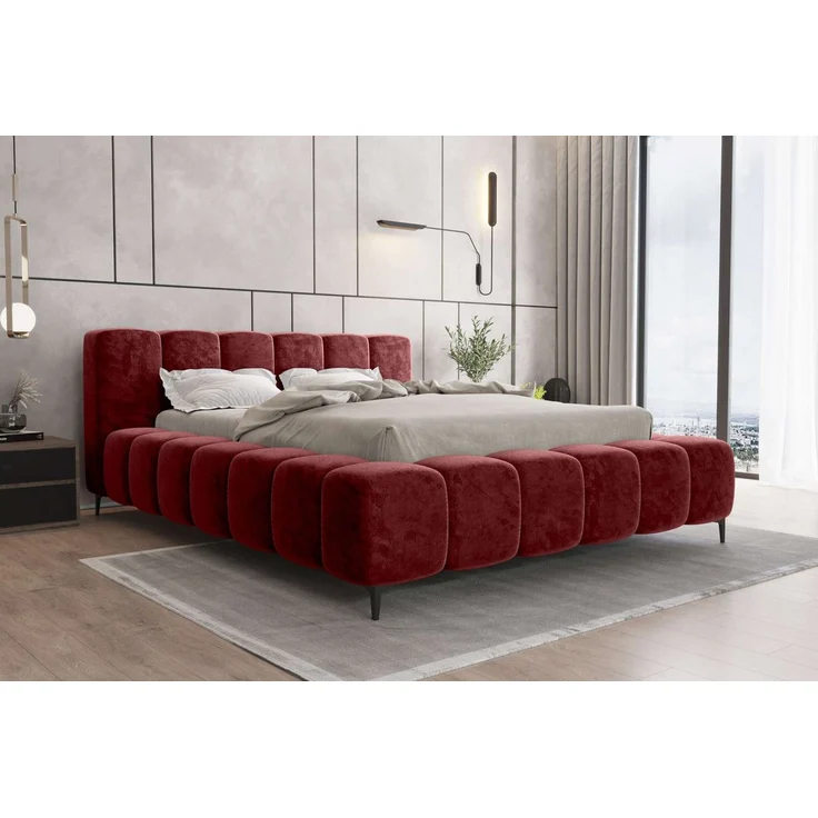 99rooms Cozy Polsterbett 180x200 cm Chenille APHRODITE Chianti – Bild 5