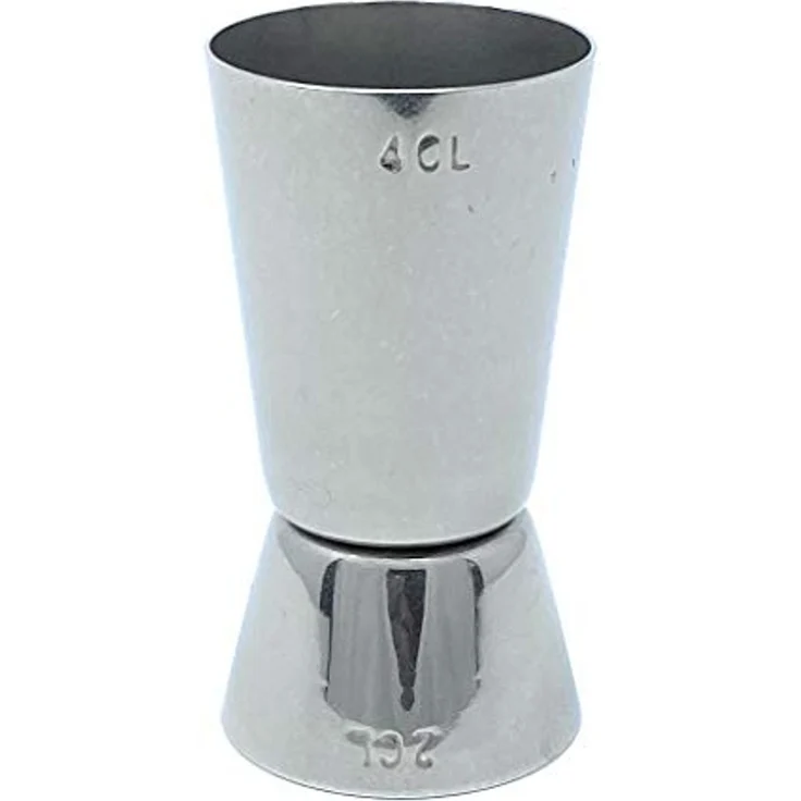Jigger 2cl 4cl Doppelmessbecher 971 Messbecher Cocktail 20 ml 40 ml Edelstahl Barmaß Dosierer Alkohol Zertifikat Bar – Bild 1