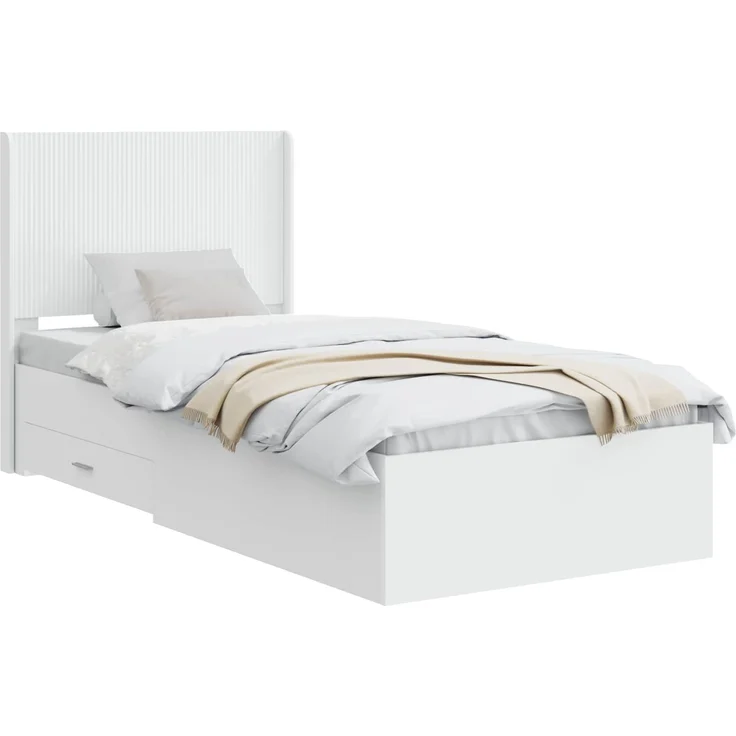 vidaXL Bettgestell mit Stauraum und Kopfteil Weiß 90 x 190 cm 3414157 – Bild 2