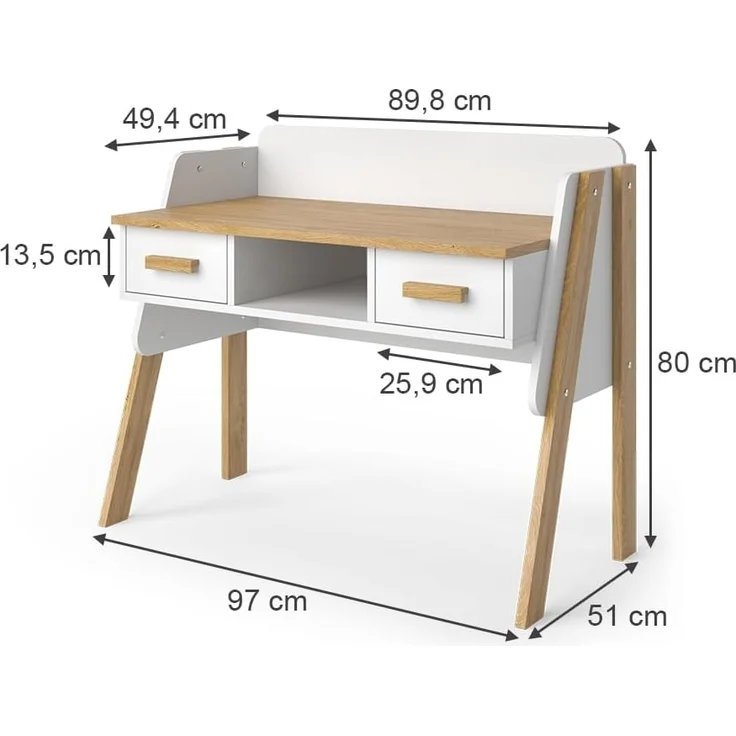Schreibtisch Malia Weiß 97 x 51 cm Vitalispa – Bild 3