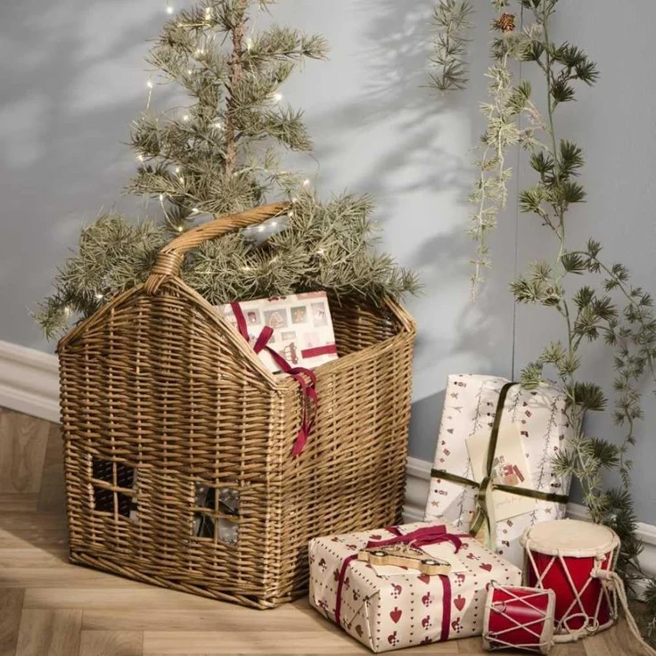 Weidenkorb Korb Korbhaus Haus Dekokorb mit Henkel Ib Laursen 29018-67 – Bild 3