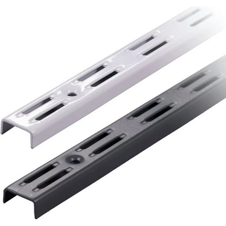 BOOMET Wandregalhalter Wandschienen für Regalsystem 2-reihig, 2-tlg, Anthrazit 50cm Regalschienen Wandregal Schiene – Bild 4
