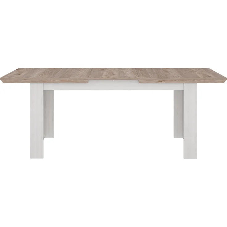FORTE Iloppa Esstisch ausziehbar, Holzwerkstoff, Grau/Weiß, 160 x 75 x 90 cm – Bild 3