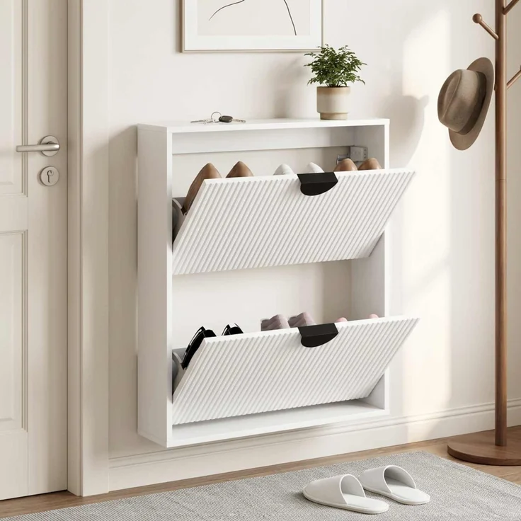 vidaXL Schuhschrank VENRAY 70 x 17 x 82 cm Holzwerkstoff 8020067 – Bild 1