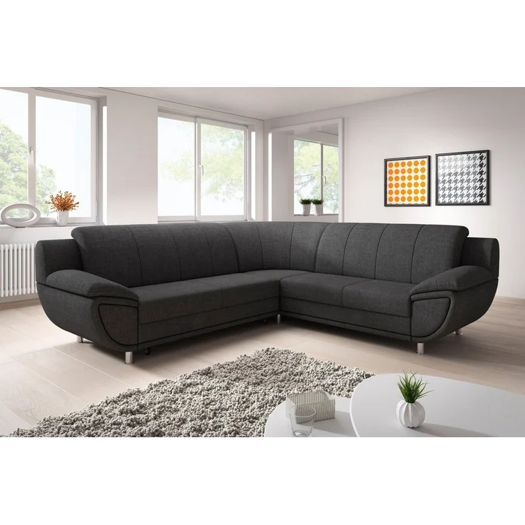 TRENDMANUFAKTUR Ecksofa Rondo II, zeitlos & elegant, bequeme Armlehnen, L-Form, wahlweise mit Federkern, wahlweise mit Bettfunktion, B/T 267/247cm – Bild 1