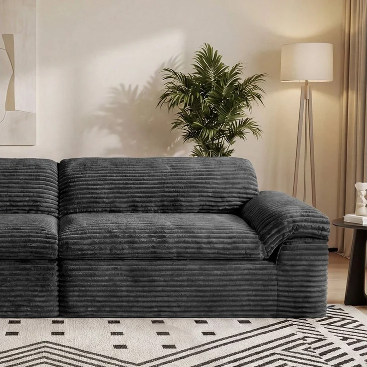 Vesgantti Big-Sofa Vesgantti 260 cm Boneless Sofa, 3-Sitzer Cord Couch aus Vollschaum – Bild 3