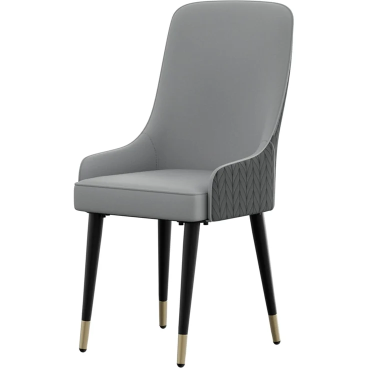 FATIVO Esszimmersthle 2er Set Polstersthle bis 150 kg belastbar Grau Kunstleder Bequeme H?he mit hoher Rckenlehne Esszimmer Sthle Esszimmer Wohnzimmer 90x44x44 cm – Bild 9