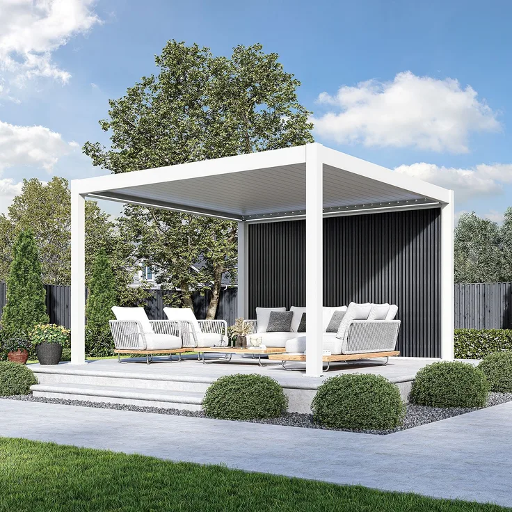Weide WPC Sichtschutzwand für Pergola