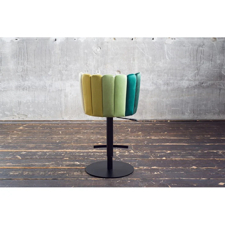 KAWOLA Barhocker JADA Drehstuhl höhenverstellbar Velvet grün 85 x 53 x 55 cm – Bild 7