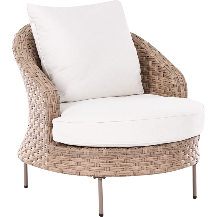 Gartensessel mit Ottomane ARCILLE Polyrattan Braun – Bild 5