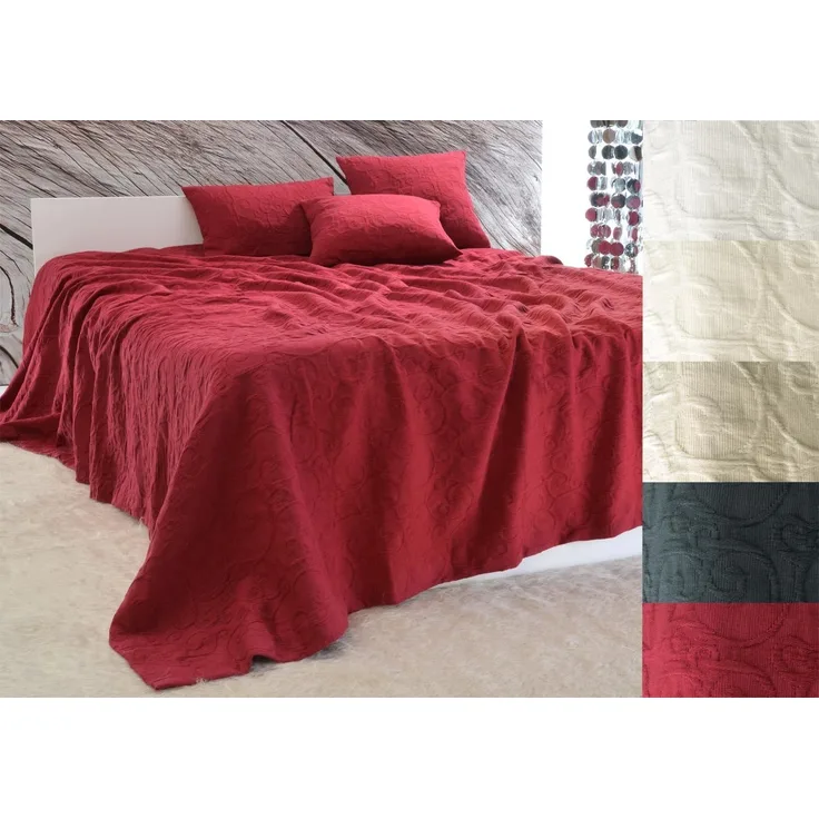 Wohnen und Accessoires GmbH & Co. KG Bettüberwurf Tagesdecke Fleur Rankenmuster