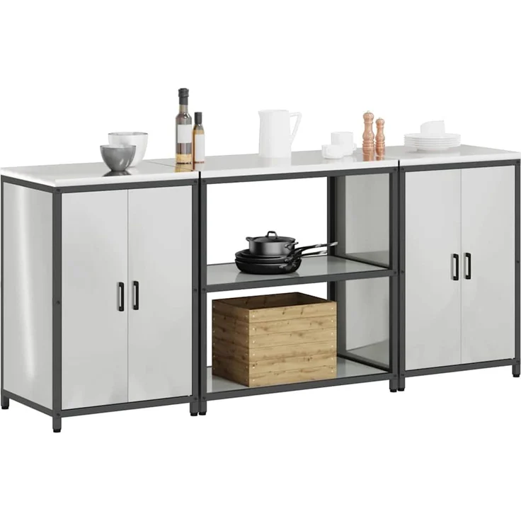 vidaXL Aufbewahrungsset für die Küche HATTEM 3 stk. Silber 3392671 – Bild 3