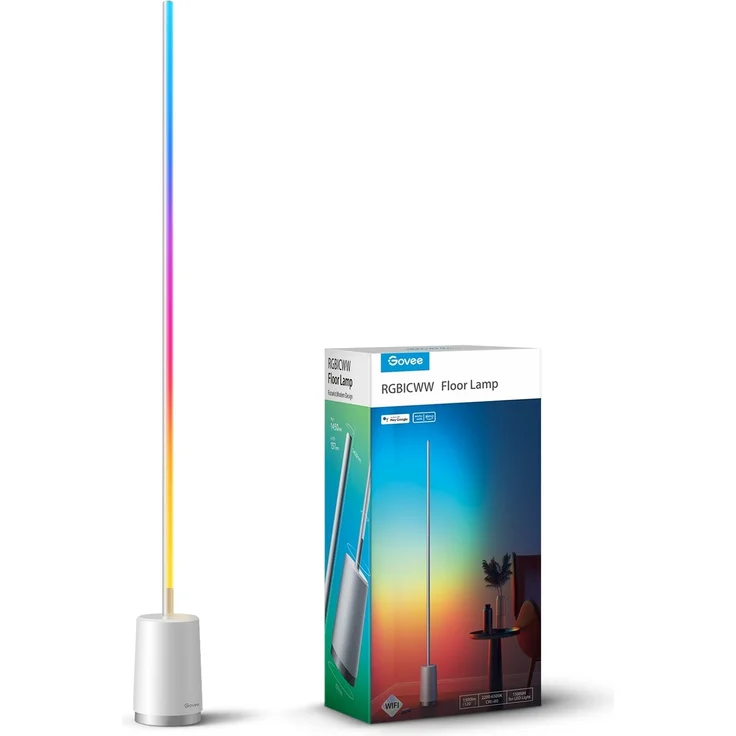 Govee Lyra RGBICWW Corner Floor Lamp - Intelligente Bodenbeleuchtung - Weiß - WLAN - Multi - 2200 K - 6500 K