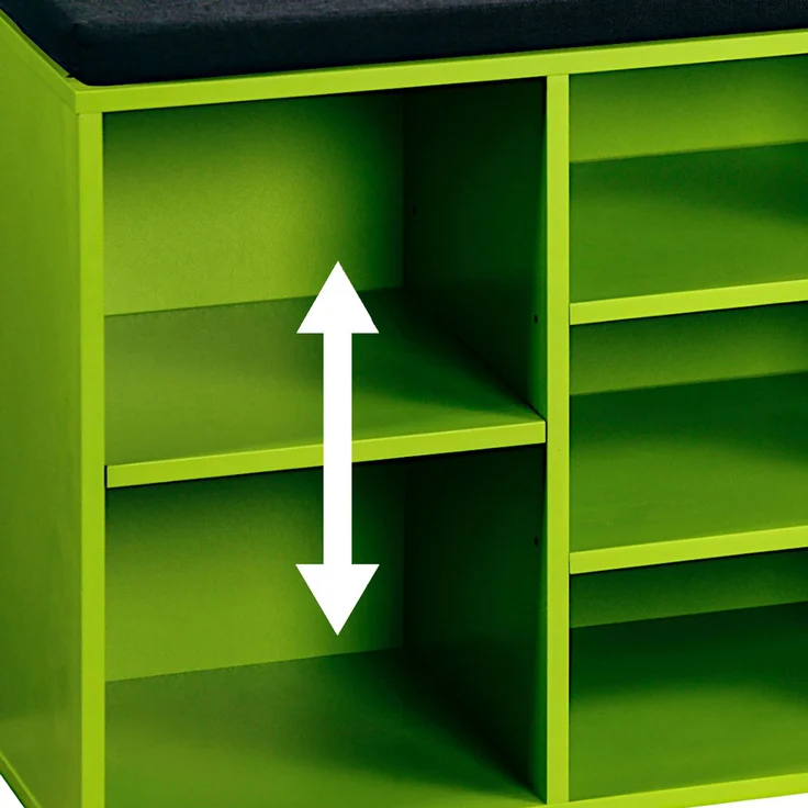 KESPER Schuhschrank / Sitzbank 15982-13 in grün mit Sitzkissen / Flurregal – Bild 3