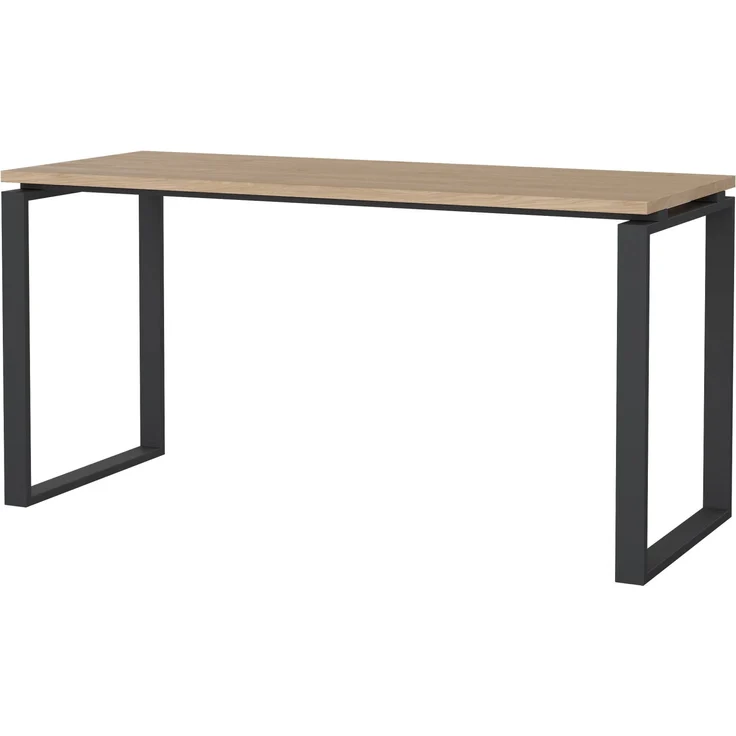 Dmora Schreibtisch Arignano, Mehrzweckschreibtisch, Bürotisch für PC, Eckschreibtisch, 150x60 h76 cm, Eiche und Grau – Bild 5