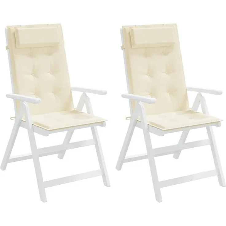 vidaXL Hochlehner-Auflagen 2 Stk. Creme Oxford-Gewebe 361880