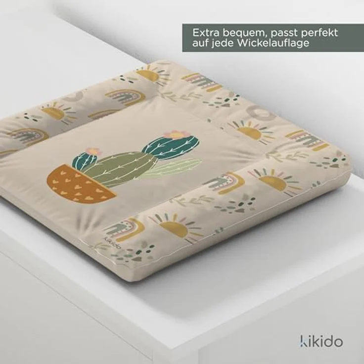 Kikido Wickelauflage 50x70 cm - Kaktus - Baby Wickelauflagen Wasserfest, Abwaschbar und Pflegeleicht - Wickelunterlage Weich Tragbare, Leicht zu Reinigen - OEKO-TEX - Universal-Wickelauflage 50x70 – Bild 4