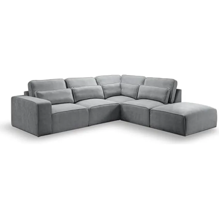 Ecksofa (B/H/T: 305x90x281 cm) in Grau