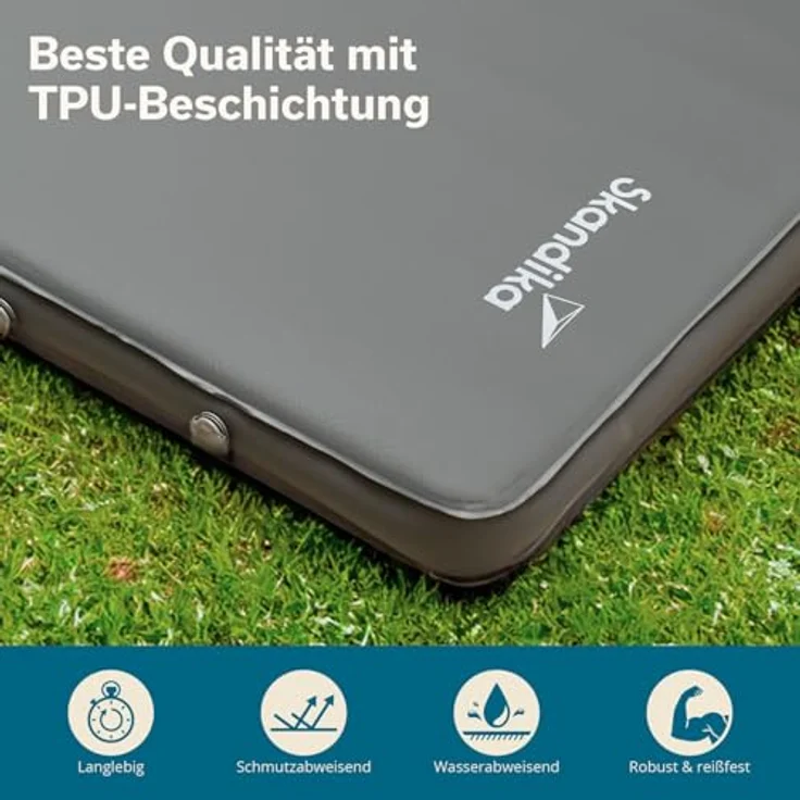 Skandika Luftmatratze Easy 3D Premium Double, Isomatte, Auto Matratze 10 cm dick, faltbar, (10 cm dick, faltbar, in nur ca. 2 Minuten einsatzbereit, Tragetasche), leicht, selbstfüllender Schaumstoff, belastbar bis 150 kg, R-Wert 9,6 – Bild 6