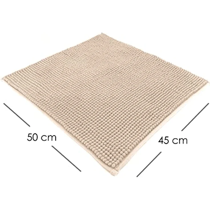 heimtexland Badematte Badvorleger Chenille Badteppich Duschvorleger, rutschhemmend beschichtet, Fußbodenheizung geeignet, fußbodenheizungsgeeignet, saugstark, schnell trocknend, strapazierfähig, rutschfest, Polyester, rechteckig, 45x50 cm, Hochflor, su... – Bild 3