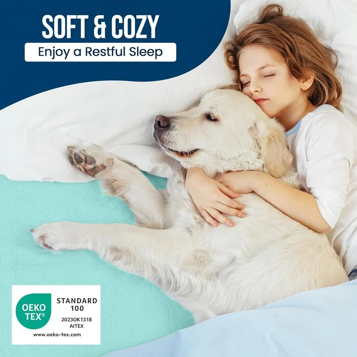 Utopia Bedding Wasserdichter Matratzenschoner für Doppelbett, Premium-Frottee-Matratzenbezug, 200 g/m², atmungsaktiv, Spannbetttuch mit dehnbaren Taschen, Spa-Blau – Bild 5
