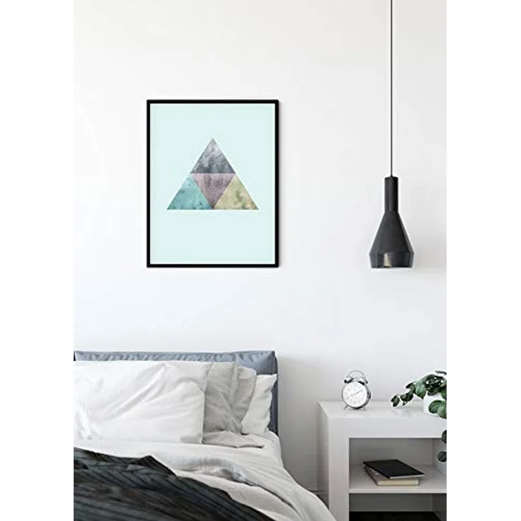 Komar Wandbild Triangles Top Blue, geometrisches Poster, 30 x 40 cm, Bild für Wohnzimmer und Schlafzimmer, ohne Rahmen, Premium-Qualität, fotorealistischer Druck, MADE IN GERMANY – Bild 3