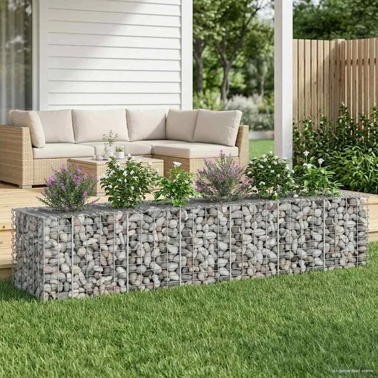vidaXL Gabionen-Hochbeet 2 stk. 260 x 60 x 55 cm Verzinkter Stahl 3422229 – Bild 1