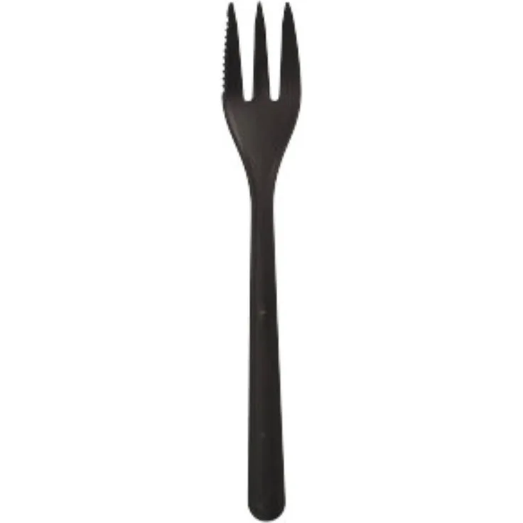 50 "Circulware" Mehrweg-Snackgabeln PP-MF 13 cm schwarz extra stabil