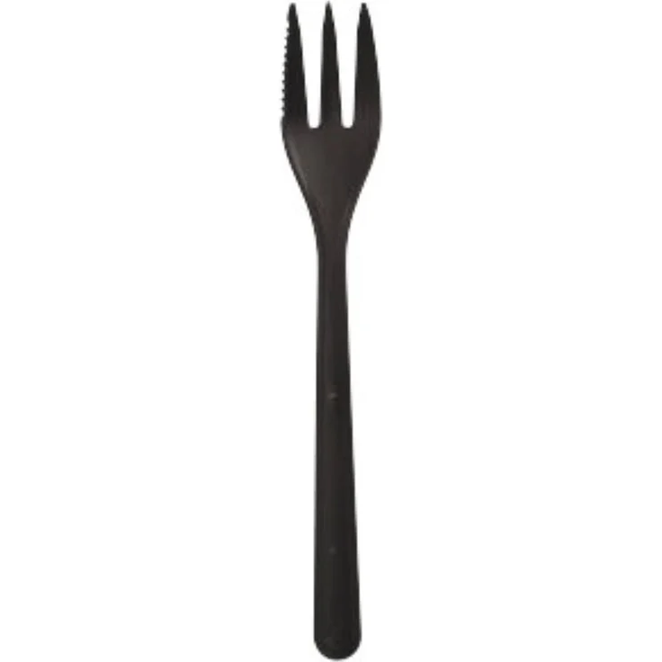 50 "Circulware" Mehrweg-Snackgabeln PP-MF 13 cm schwarz extra stabil