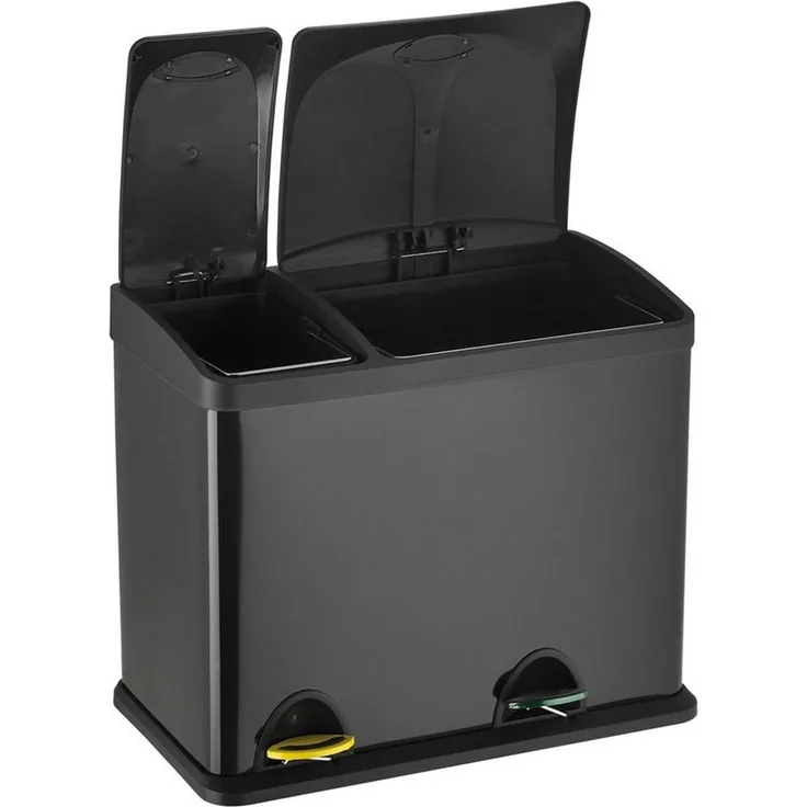 SVITA TC2Combo26 Mülleimer Trenneimer Abfalleimer schwarz Papierkorb (8l + 18l)