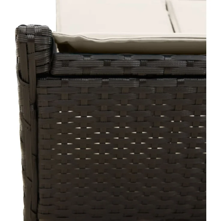 vidaXL Doppel-Sonnenliege mit Kissen Schwarz Poly Rattan 368179 – Bild 6